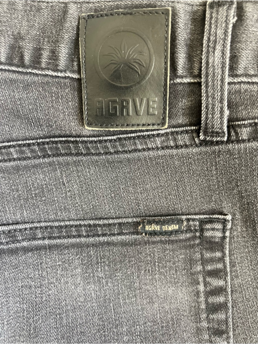 Agave Denim Waterman Triple Black Flex Supima Relaxed Straight Jeans 36x32
